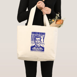 Vintage Pengar Konst Canvas Handväskor Jumbo Tygkasse