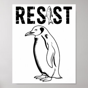 Vintage Penguin Resistent Activism Jag står med P Poster