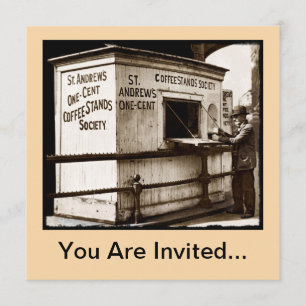 Vintage Penny Kopp i kaffe Inbjudningar