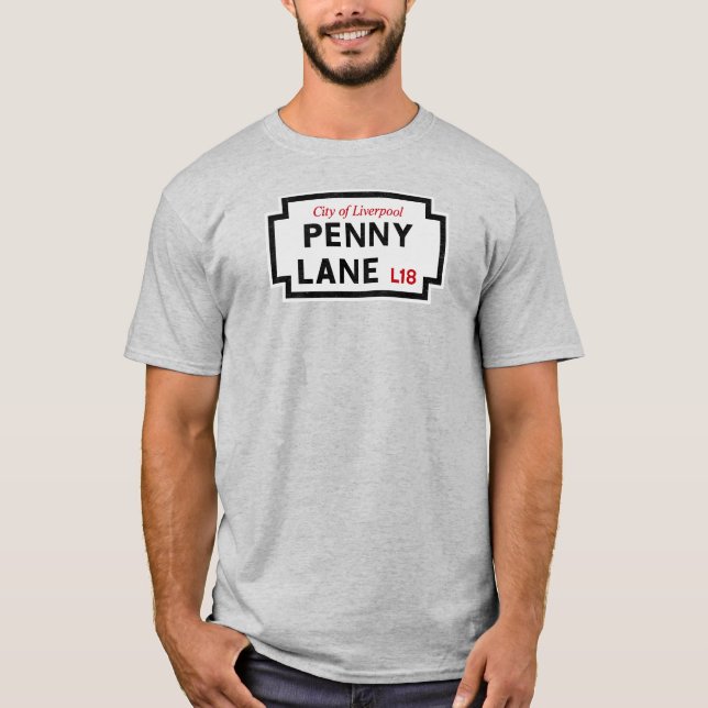 Vintage Penny Lane Street-skylt T Shirt (Framsida)