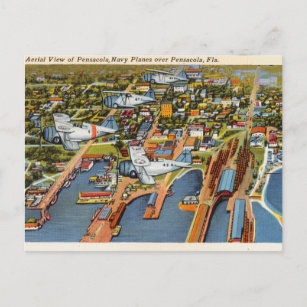 Vintage Pensacola Aerial View of Florida Vykort