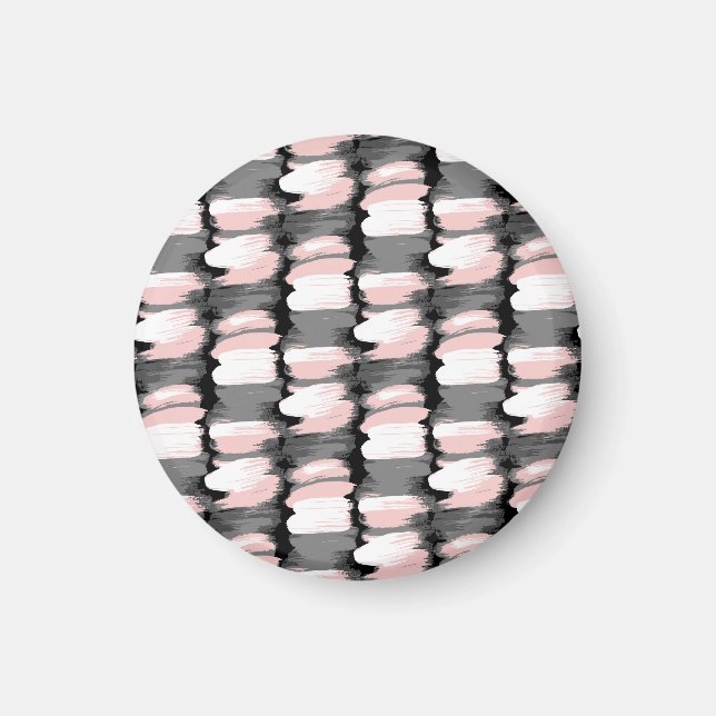 Vintage penseldrag, grått-rosa-dekorering. magnet (Framsidan)