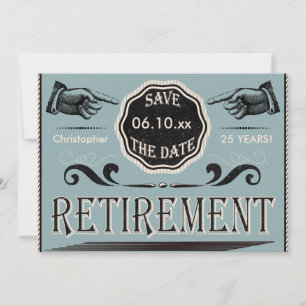 Vintage Pension Party Spara datum Inbjudningar