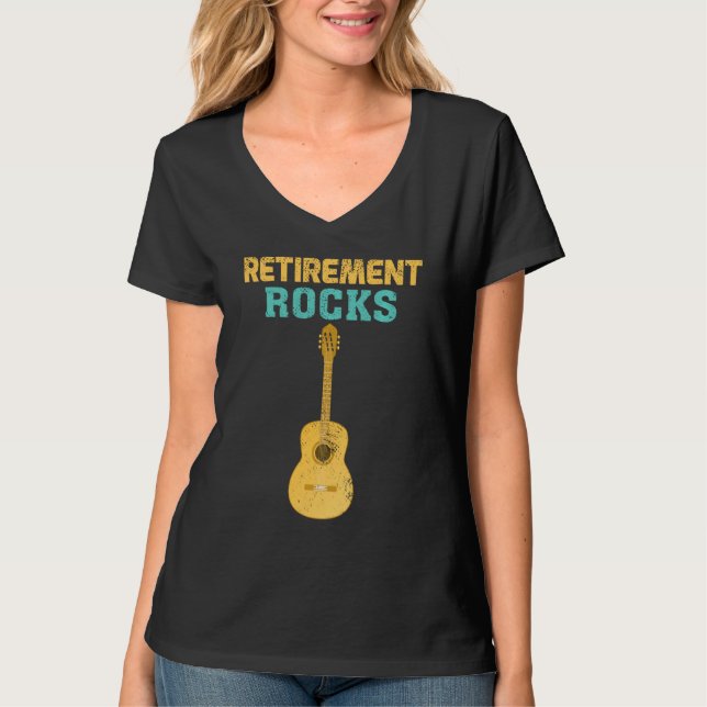 Vintage Pension Sten Guitar Old Man T Shirt (Framsida)