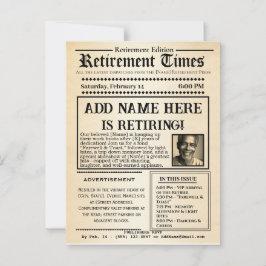 Vintage ”Pensionstid” Tidningsinbjudan Vykort