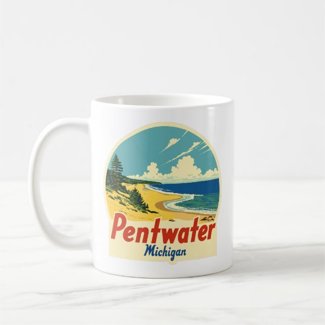 Vintage Pentwater Michigan Kaffemugg (Vänster)