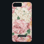 Vintage Peonies and Hydrangeas iPhone 7 Plus Fodra<br><div class="desc">Elegant iphone case med  rosa ros och jordnötter med elfenbensvattenområden. Denna design finns i olika produkter. Klicka nedan om du vill se andra utformningar.</div>