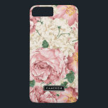 Vintage Peonies and Hydrangeas iPhone 7 Plus Fodra<br><div class="desc">Elegant iphone case med  rosa ros och jordnötter med elfenbensvattenområden. Denna design finns i olika produkter. Klicka nedan om du vill se andra utformningar.</div>
