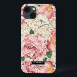 Vintage Peonies and Hydrangeas Mönster iPad Case<br><div class="desc">Elegant iPad luft fodral med vintage illustrationer av  rosa ros och jordnötter med elfenbensvattenområden. Denna design finns i olika produkter.</div>