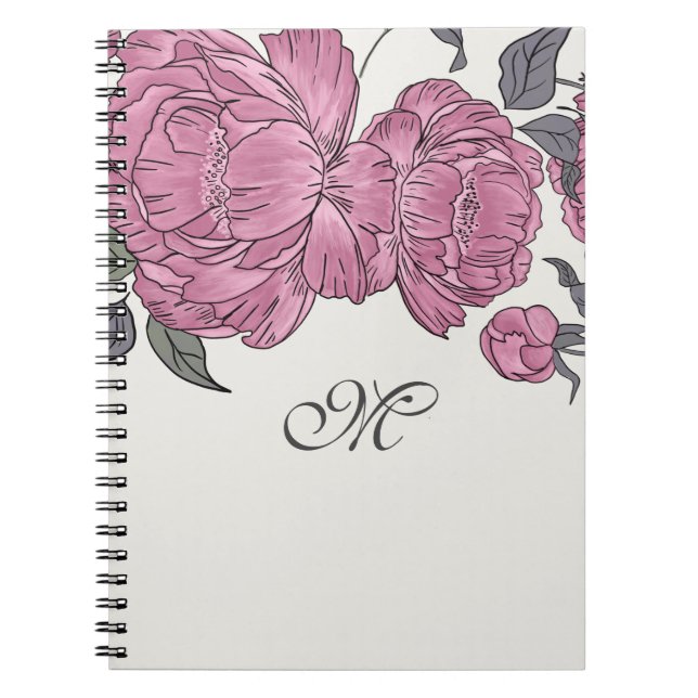 Vintage Peonies Journal Anteckningsbok (Framsidan)