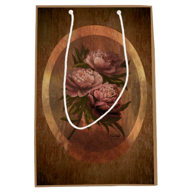 Vintage Peonies Medium Gift Bag (Framsidan)
