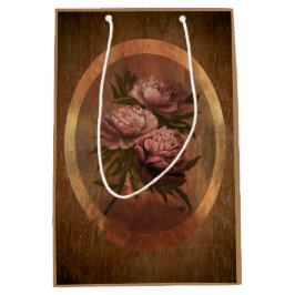 Vintage Peonies Mellanstor Presentpåse