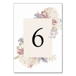 Vintage Peony Botanical Fine Art Bröllop Bordsnummer
