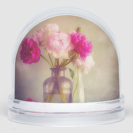 Vintage Peony Bouquet in Glass Vases