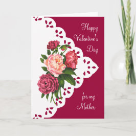 Vintage Peony Flower för Mamma, Mor Valentine Helgkort