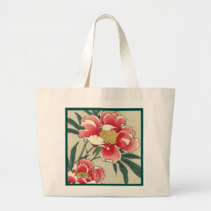 Vintage Peony Flowers Jumbo Tygkasse