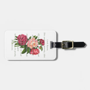 Vintage Peony Flowers Romantic Byron Dikt Bagagebricka