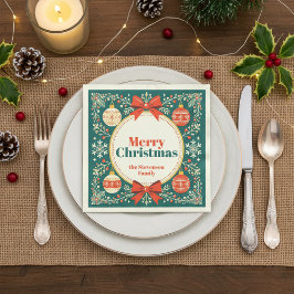 Vintage PeopleArt Ornaments God jul Pappersservett