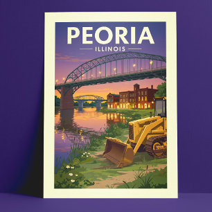 Vintage Peoria Illinois Vykort
