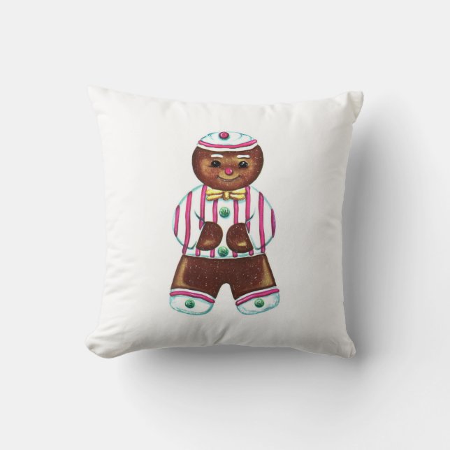 Vintage Pepparkaksgubbe Dekorativ kudde (Framsida)
