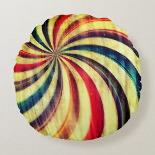 Vintage peppermint candy stripe, rolig rund kudde