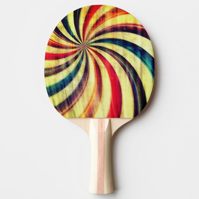 Vintage peppermint candy stripe swirme blue red pingisracket (Framsidan)