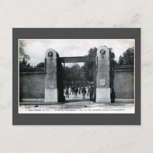Vintage Pere Lachaise Cemetery, Paris, Frankrike Vykort