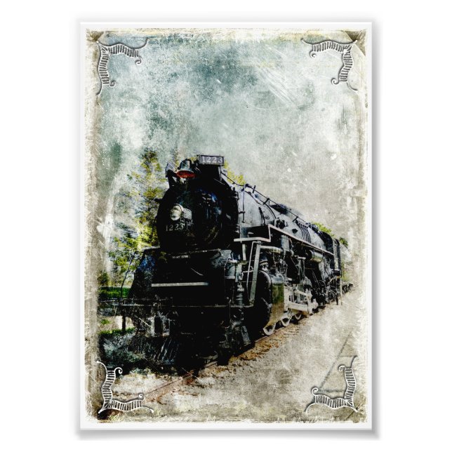 Vintage Pere Marquette Locomotive Fototryck (Framsidan)