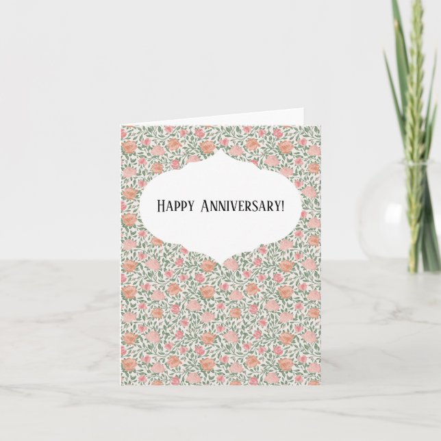 Vintage Perfekta Rosa & Persikorosor Kort (Framsida)