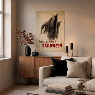 Vintage Pergament Häxor Halloween Spöktryck Poster