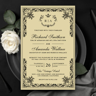 Vintage Pergament Invitation med utsmyckad Budget