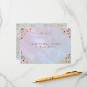 Vintage Periwinkle Peony Bridal Shower Tea Party P Tilläggskort