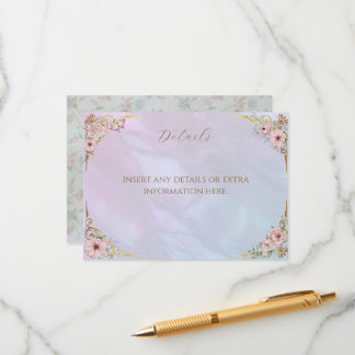 Vintage Periwinkle Peony Bridal Shower Tea Party P Tilläggskort