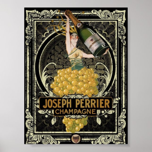 Vintage Perrier Champagne Poster (Framsidan)