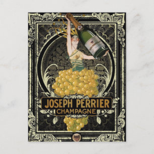 Vintage Perrier Champagne-vykort Vykort