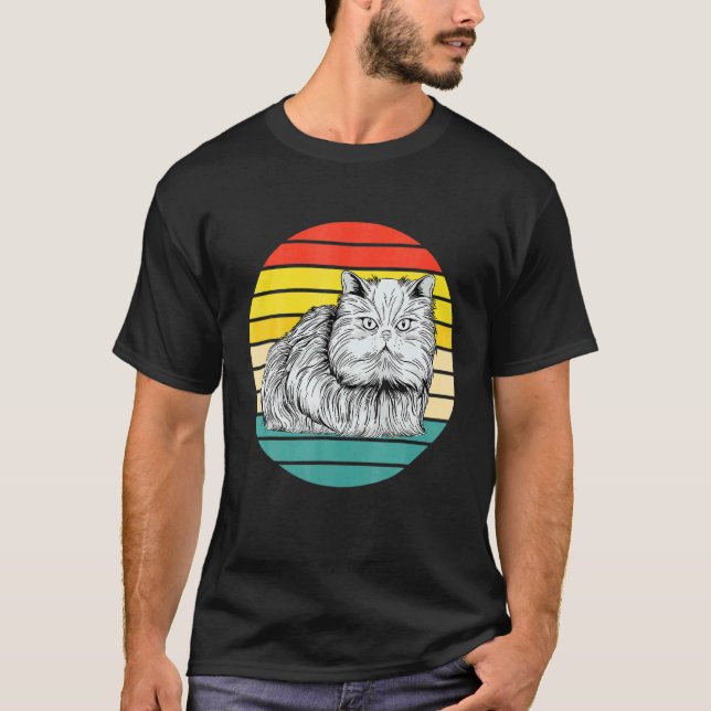 Vintage Perser Katt T Shirt (Framsida)