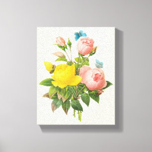 Vintage Persian Yellow Rose Tea Roses av Redoute Canvastryck