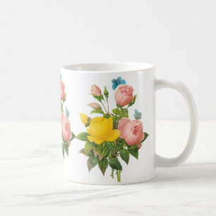 Vintage Persian Yellow Rose Tea Roses av Redoute Kaffemugg