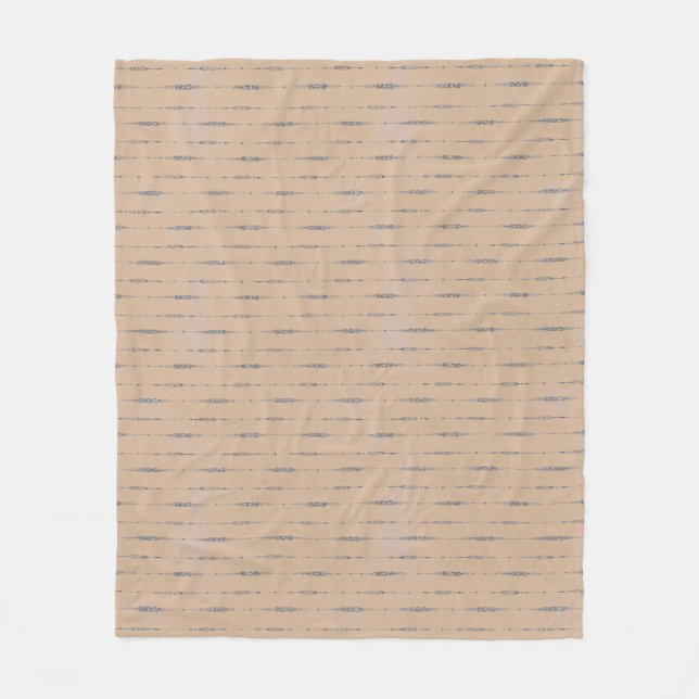 Vintage persika och elegant silver grått stripe fleecefilt (Framsidan)