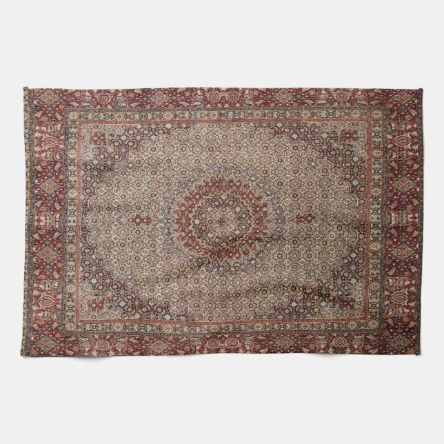 Vintage persisk turkisk orientalisk matta matta kökshandduk (Horisontell)