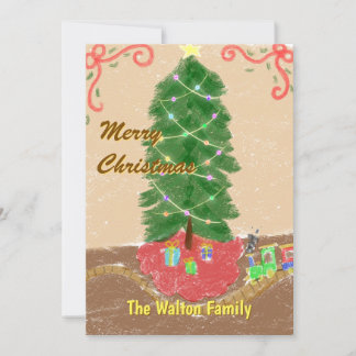 Vintage Personalized Christmas Card Julkort