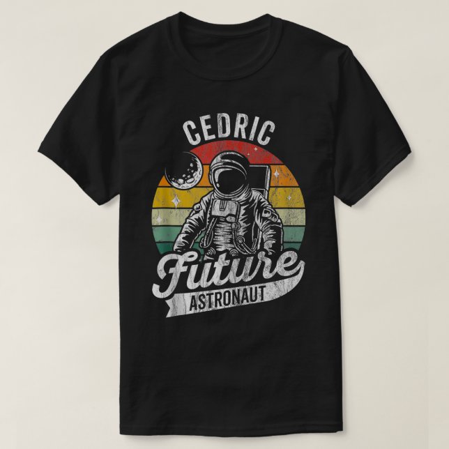 Vintage Personlig Cedric Future astronaut Space T Shirt (Design framsida)