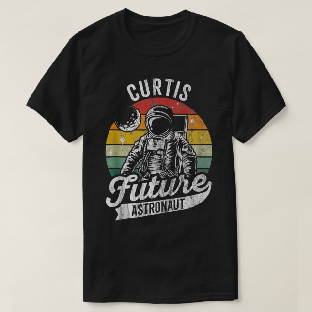 Vintage Personlig Curtis Future astronaut Space T Shirt (Design framsida)