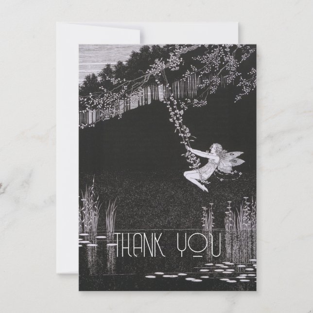 Vintage Personlig Fairy Illustration, Retro Tack Kort (Framsida)