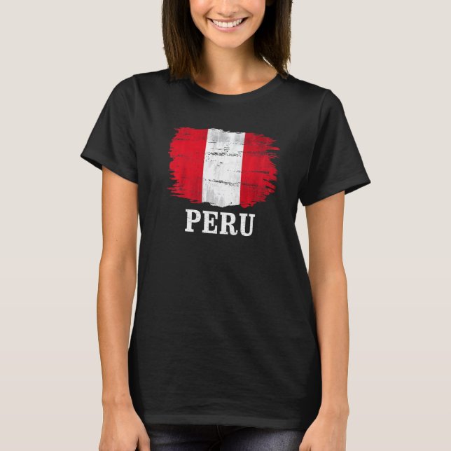 Vintage Peru Flagga för peruanska T Shirt (Framsida)