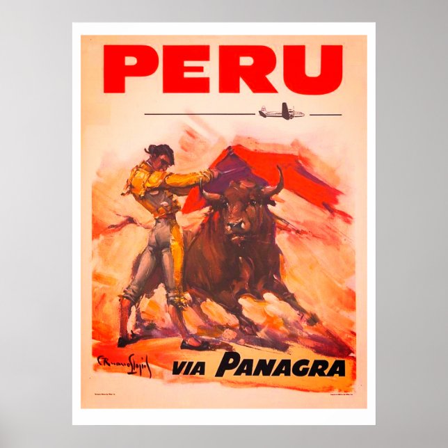 Vintage Peru Travel Poster (Framsidan)