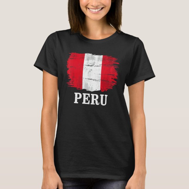 Vintage Peruflagga för peruan  T Shirt (Framsida)