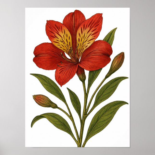 Vintage Peruvian Lily Poster (Framsidan)