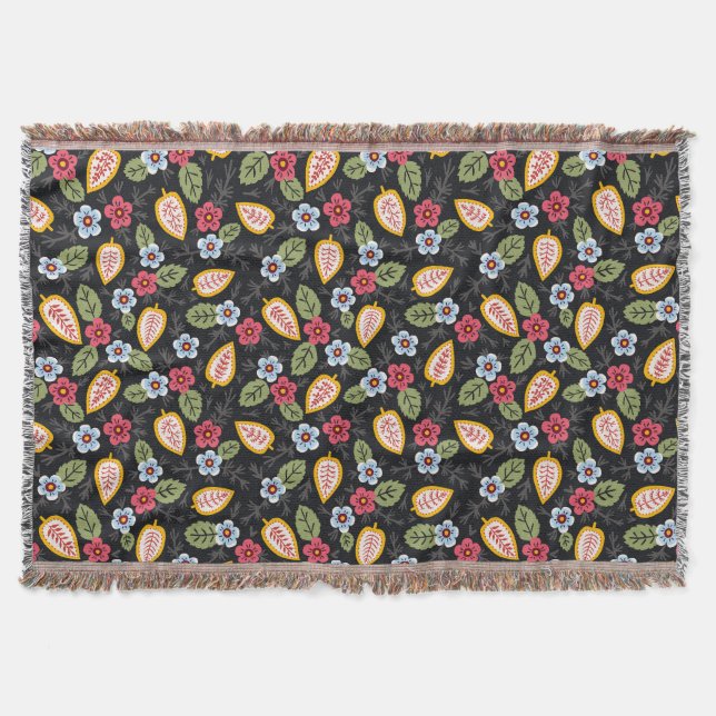 Vintage Petals multifärgat Filt (Framsidan)