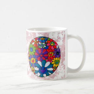 Vintage Peter Max stil blommor boll Mugg